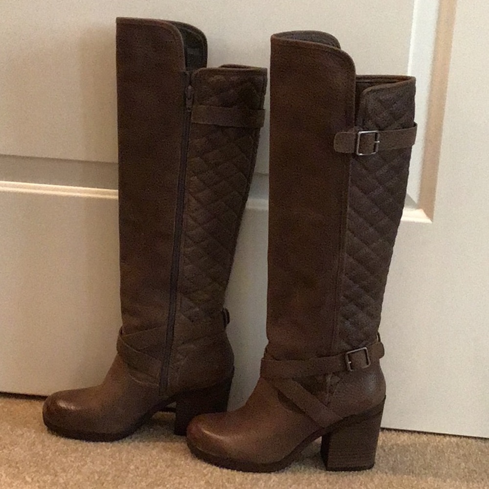 Lucky brand leather brown knee high boots